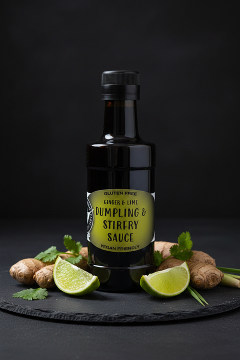 Ginger & Lime Caramelized Soy Dumpling & stir-fry sauce