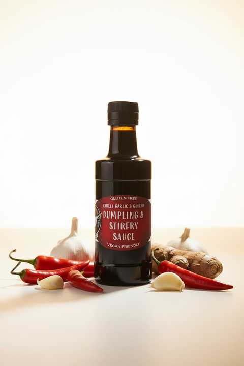 Chilli garlic & ginger Caramelized Soy Dumpling & stir-fry sauce